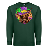 Sports Green highland cow mardi gras Premium Sweatshirt - JahusDesignShop
