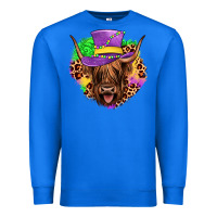 True Royal highland cow mardi gras Premium Sweatshirt - JahusDesignShop
