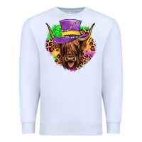 White highland cow mardi gras Premium Sweatshirt - JahusDesignShop