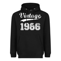 Black vintage 1986 Heavyweight Hoodie - artisFamous