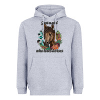 Heather Grey Just A Girl Who Loves Horses Heavyweight Hoodie - artisFamous