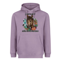 Lavender Just A Girl Who Loves Horses Heavyweight Hoodie - artisFamous