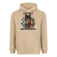 Mushroom Just A Girl Who Loves Horses Heavyweight Hoodie - artisFamous