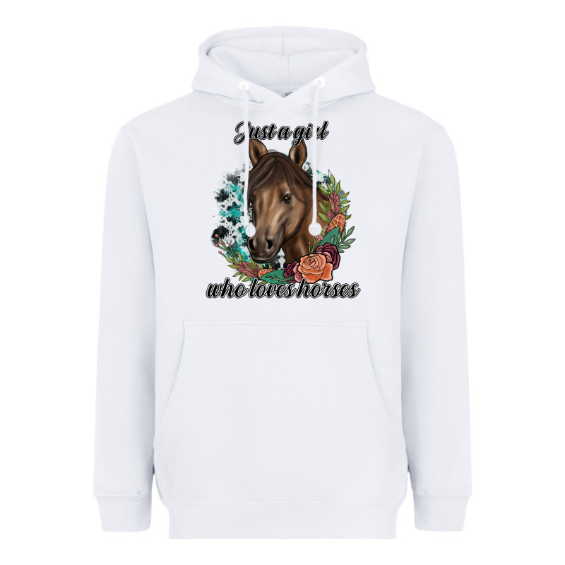 Just A Girl Who Loves Horses Heavyweight Hoodie by artisFamous | Teevron