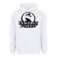 White desorden publico Heavyweight Hoodie - artisFamous