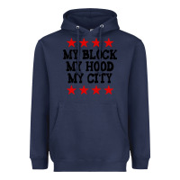 Navy my block my hood my city Heavyweight Hoodie - artisFamous