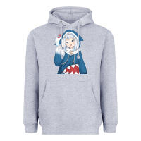 Heather Grey Smile Beautiful Gawr Gura Heavyweight Hoodie - artisFamous