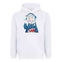 White Smile Beautiful Gawr Gura Heavyweight Hoodie - artisFamous