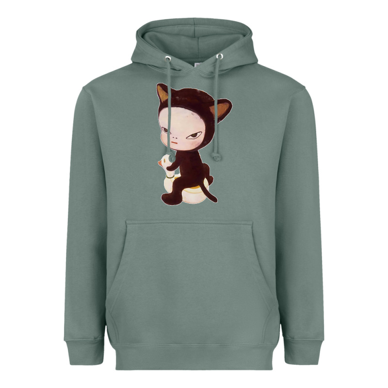 Yoshitomo Nara Cute Cat Heavyweight Hoodie by artisFamous | Teevron