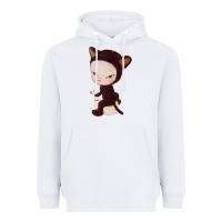 White Yoshitomo Nara Cute Cat Heavyweight Hoodie - artisFamous