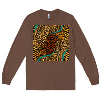 Chestnut safari animals turquoise glitter seamless pattern Long Sleeve Tee - BundleAndBundleShop