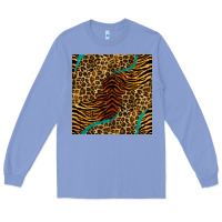 Colony Blue safari animals turquoise glitter seamless pattern Long Sleeve Tee - BundleAndBundleShop
