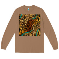 Toasted Coconut safari animals turquoise glitter seamless pattern Long Sleeve Tee - BundleAndBundleShop