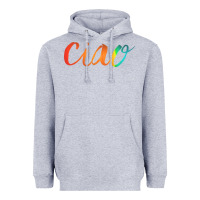 Heather Grey ciao italian saying Heavyweight Hoodie - artisFamous