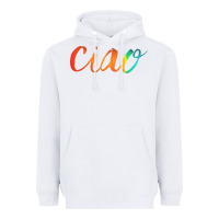 White ciao italian saying Heavyweight Hoodie - artisFamous