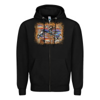 Black aztec leopard cowhide wood western background Zipper Hoodie - AdoDesignShop