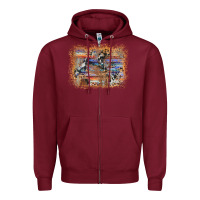 Burgundy aztec leopard cowhide wood western background Zipper Hoodie - AdoDesignShop