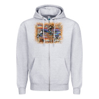 Heather Grey aztec leopard cowhide wood western background Zipper Hoodie - AdoDesignShop