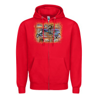 Red aztec leopard cowhide wood western background Zipper Hoodie - AdoDesignShop