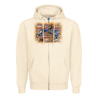 Sandshell aztec leopard cowhide wood western background Zipper Hoodie - AdoDesignShop