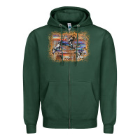 Sports Green aztec leopard cowhide wood western background Zipper Hoodie - AdoDesignShop