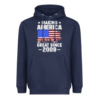Navy vintage making america great since 2009 Heavyweight Hoodie - artisFamous