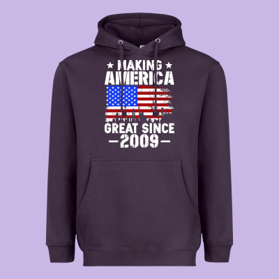 Vintage Making America Great Since 2009 Heavyweight Hoodie Designed By Artisfamous