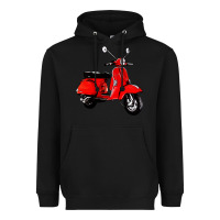 Black classic italian vespa scooter Heavyweight Hoodie - artisFamous