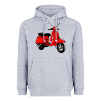 Heather Grey classic italian vespa scooter Heavyweight Hoodie - artisFamous