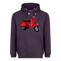 Plum classic italian vespa scooter Heavyweight Hoodie - artisFamous