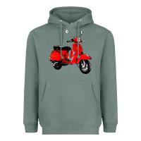 Sage classic italian vespa scooter Heavyweight Hoodie - artisFamous