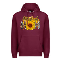 Burgundy blessed mom sunflower Premium Hoodie - RacoonDesign