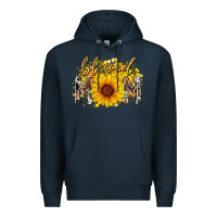 Navy blessed mom sunflower Premium Hoodie - RacoonDesign