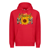 Red blessed mom sunflower Premium Hoodie - RacoonDesign