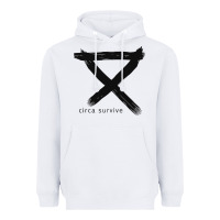 White CIRCA SURVIVE Heavyweight Hoodie - artisFamous