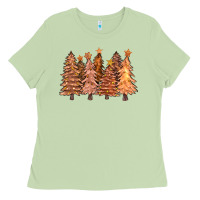 Matcha melanin christmas trees with lights Ladies Tee - FaDigitalArtStudio