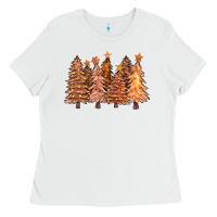 White melanin christmas trees with lights Ladies Tee - FaDigitalArtStudio