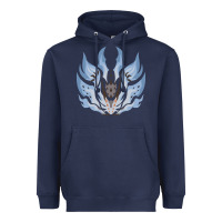 Navy chaotic xeno'jiiva Heavyweight Hoodie - artisFamous