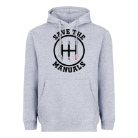 Heather Grey save the manuals (black) Heavyweight Hoodie - artisFamous