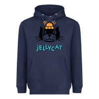 Navy jelly cat Heavyweight Hoodie - artisFamous