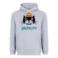 Heather Grey jelly cat Heavyweight Hoodie - artisFamous