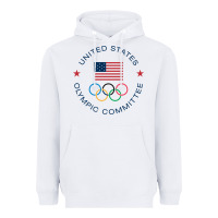 White Olympic Rings Heavyweight Hoodie - artisFamous
