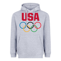 Heather Grey Olympic Rings Heavyweight Hoodie - artisFamous