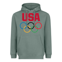 Sage Olympic Rings Heavyweight Hoodie - artisFamous