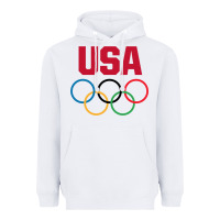 White Olympic Rings Heavyweight Hoodie - artisFamous