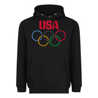 Black Olympic Rings Heavyweight Hoodie - artisFamous