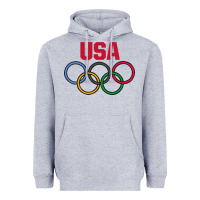 Heather Grey Olympic Rings Heavyweight Hoodie - artisFamous