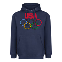 Navy Olympic Rings Heavyweight Hoodie - artisFamous