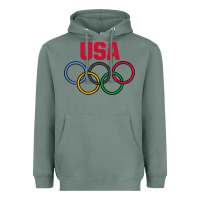 Sage Olympic Rings Heavyweight Hoodie - artisFamous