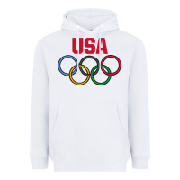 White Olympic Rings Heavyweight Hoodie - artisFamous